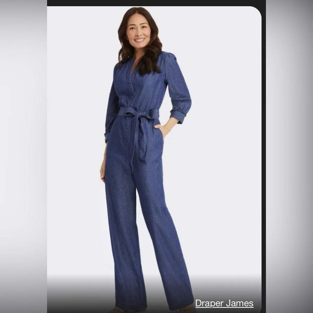 Draper James Chambray Tie-Waist Jumpsuit - image 1